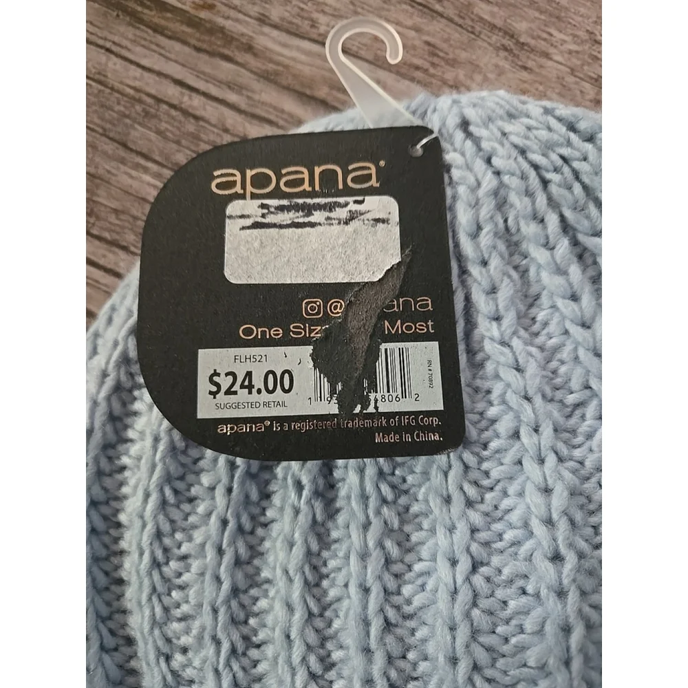 Apana Chunky Fleece Lined Chunky Beanie Beautiful Blue Color OSFM NWT (11) - Picture 4 of 5